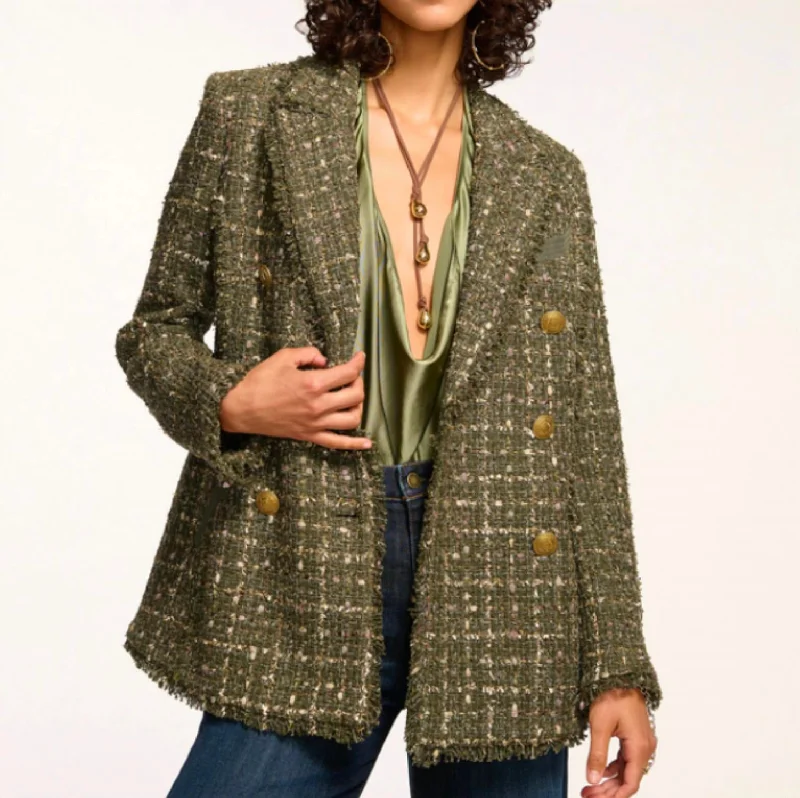 Marsha Blazer In Sage Tweed Women's Elegant Suit
