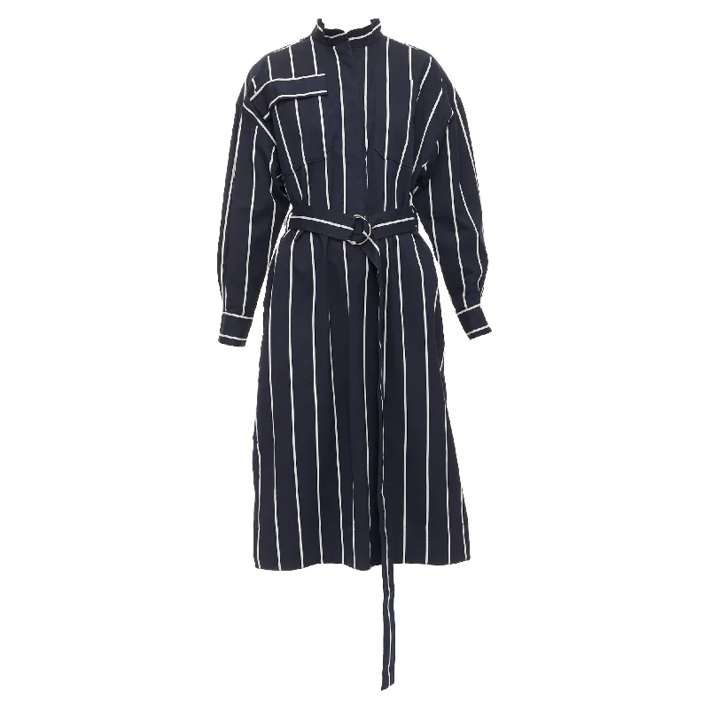 Celine Phoebe Philo Runway Vertical Stripe Belted Dress