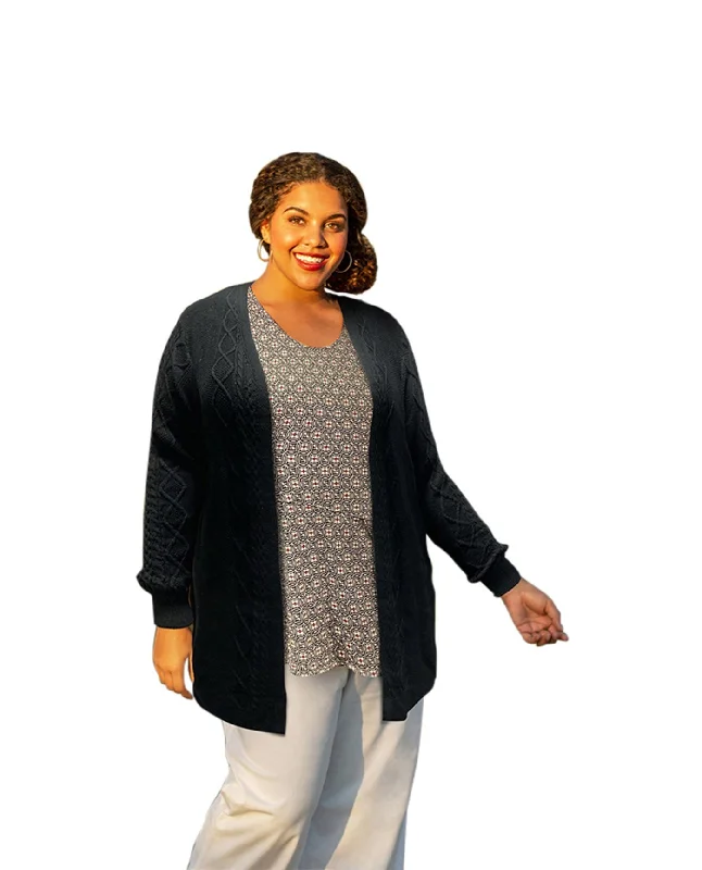 On The Plus Side Plus Size Cable Duster Sweater Cardigan Beaded Sweater Sequined Faux Fur On The Plus Side Plus Size Cable Duster Sweater Cardigan Beaded Sweater Sequined Faux Fur
