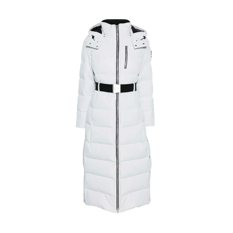 Moose Knuckles Womens Long Cloud Parka in Nimbus Cloud Waterproof Windproof Parka Coat