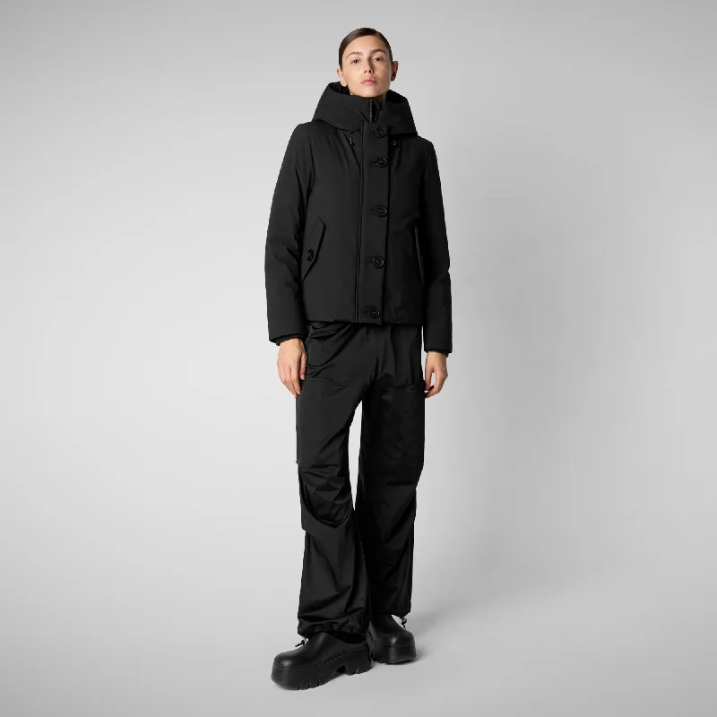 PARKA DONNA CON CAPPUCCIO SHANON NERO Fashionable Fitted Parka Jacket