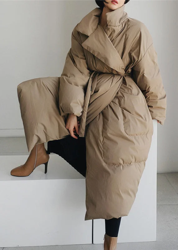 Fashion Khaki Stand Collar Pockets Womens Parka Long Sleeve Lightweight Cozy Parka Jacket Fashion Khaki Stand Collar Pockets Womens Parka Long Sleeve Lightweight Cozy Parka Jacket