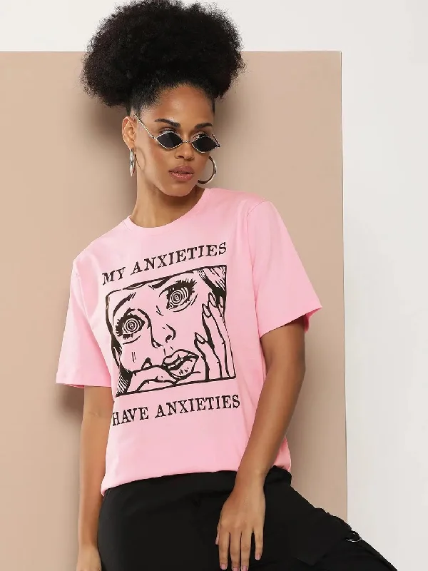 Difference of Opinion Pink Graphic Oversized T-Shirt-DOWMN300PINK-XS Polka Dot Checkered Tartan Difference of Opinion Pink Graphic Oversized T-Shirt-DOWMN300PINK-XS Polka Dot Checkered Tartan