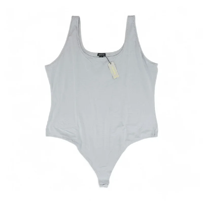 Gray Solid Bodysuit Tank glitter tank top