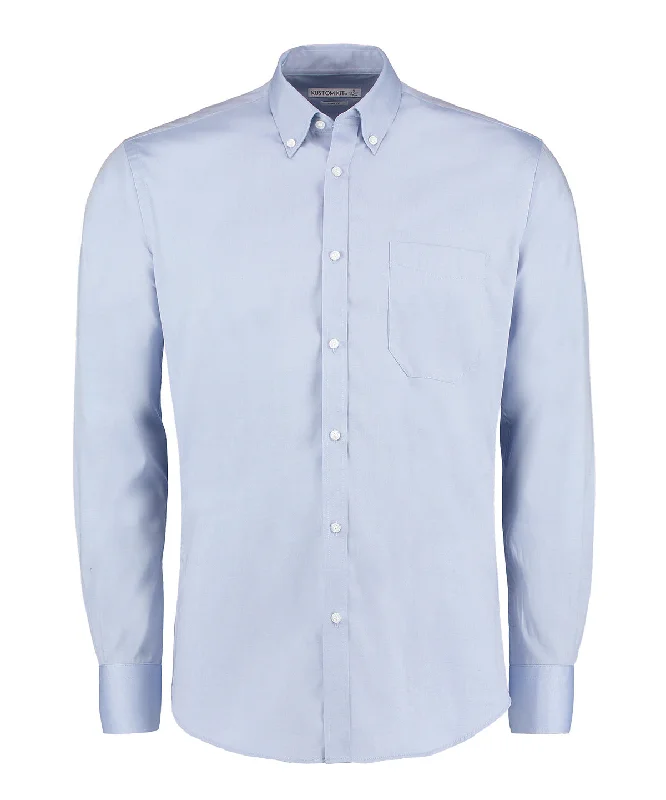 Light Blue - Slim fit premium Oxford shirt long-sleeved (slim fit) Cashmere Blend Cotton Blend Poly Blend Light Blue - Slim fit premium Oxford shirt long-sleeved (slim fit) Cashmere Blend Cotton Blend Poly Blend