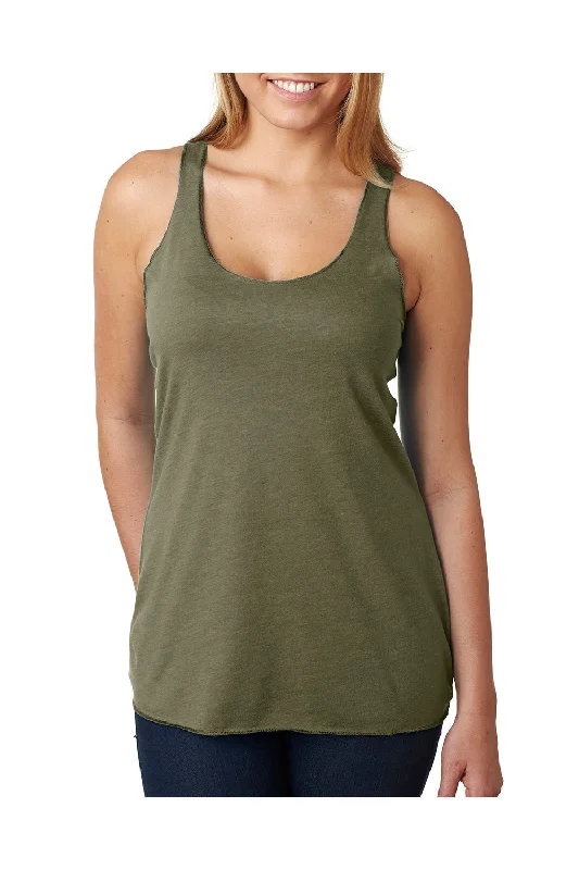 Next Level Womens Tank Top - Military Green layering tank top