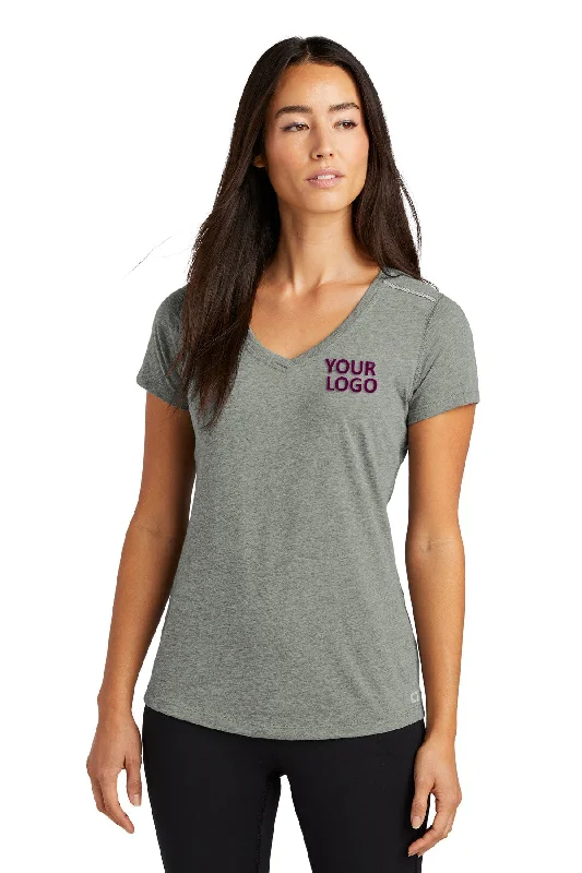 OGIO ENDURANCE Ladies Peak Custom V-Neck Tees, Gear Grey Heather V-Neck T-Shirt Long Sleeve Cotton OGIO ENDURANCE Ladies Peak Custom V-Neck Tees, Gear Grey Heather V-Neck T-Shirt Long Sleeve Cotton