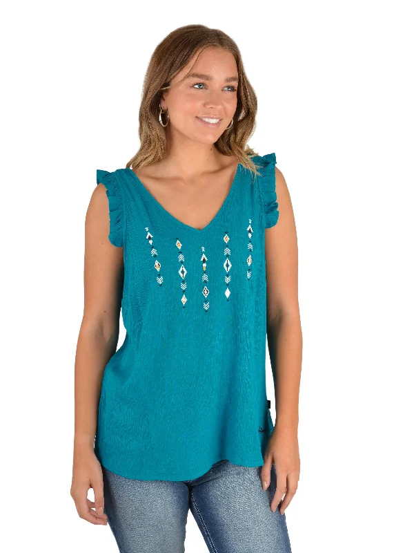 Pure Western Ladies Patty Woven Tank - P2S2597645 - ON SALE floral tank top