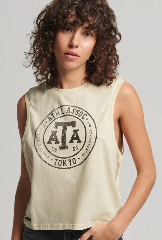 SUPERDRY VINTAGE TOKYO TANK TOP silver tank top