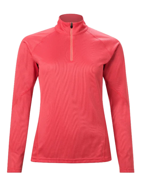 WOMEN'S LONG SLEEVE ZIP NECK 2.0 TECH T-SHIRT Mesh Fabric Canvas Fabric Denim Fabric WOMEN'S LONG SLEEVE ZIP NECK 2.0 TECH T-SHIRT Mesh Fabric Canvas Fabric Denim Fabric