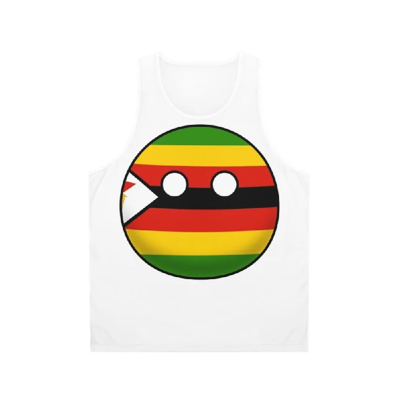 Authentic Zimbabwe Countryball Unisex Tank Top striped tank top