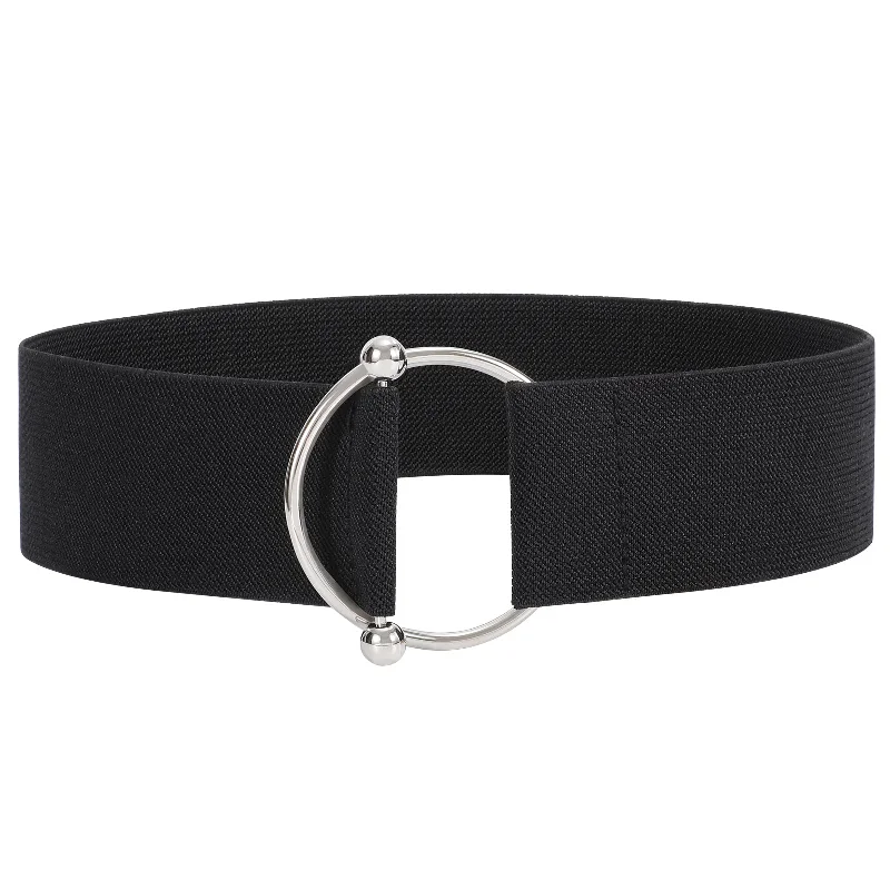 JASGOOD Women Stretchy Wide Waist Belt,O Ring Buckle Elastic Waist belt for Dress Tunics Denim casual